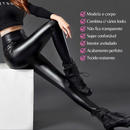 Calça Legging de Couro Legora® Cintura Alta Aveludada por Dentro (Compre 1, Leve 2)